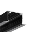2m aluprofil PHIL RECESSED C10 - Sort lakeret, indbygget, LED skinne
