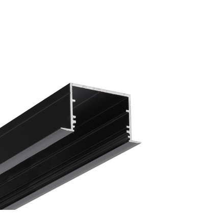 Profilé en aluminium VARIO30-07 ACDE-9/U9 de 2m - Anodisé noir, encastré, rail LED