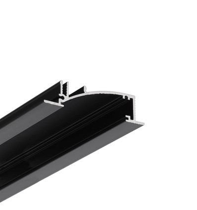 1m aluminium profiel FLAT8 H/UX - Zwart geanodiseerd, inbouw, LED profiel