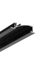 1m aluprofil FLAT8 H/UX - Sort anodiseret, indbygget, LED skinne