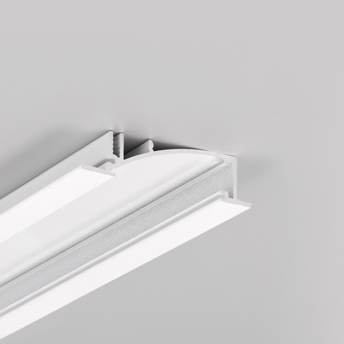 Profilé en aluminium 1m FLAT8 H/UX - Blanc, encastré, rail LED