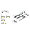Profilé en aluminium 2m FLAT8 H/UX - Aluminium brut, encastré, rail LED