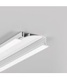 2m aluminium profiel FLAT8 H/UX - Wit gelakt, inbouw, LED profiel