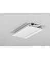 Profilé en aluminium 2m FLAT8 H/UX - Blanc laqué, encastré, rail LED