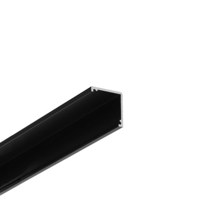 1m aluprofil CABI12 DUO E - Svart anodiserad, hörn, LED skena