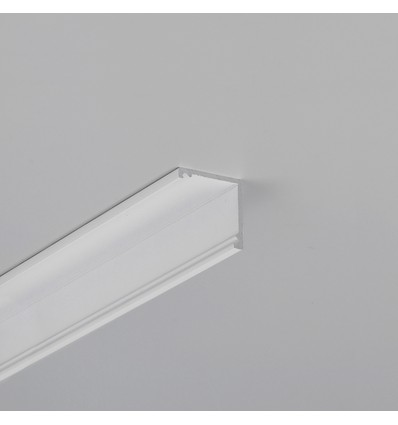 Profilé aluminium 2m CABI12 DUO E - Blanc laqué, angle, rail LED
