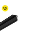 40 st. 2m aluprofil CABI12 E - Svart anodiserad, hörn, LED-skena