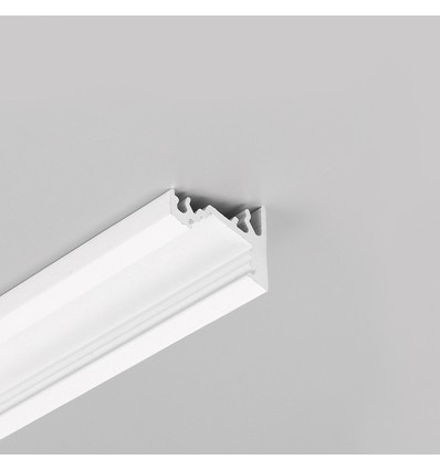 2m aluprofil CORNER10 BC/UX - Hvid lakeret, hjørne, LED skinne
