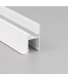 2m aluprofil FRAME14 BC/Q - Vitlackad, inklädnad, LED-skena