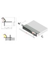 Profilé en aluminium 1m GLOW12 DOWN A1C - Aluminium brut, encastrable, rail LED