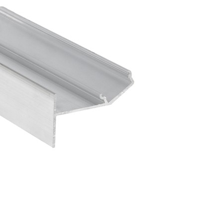 1m aluprofil GLOW12 UP A1C - Ubehandlet aluminium, indspartling, LED skinne