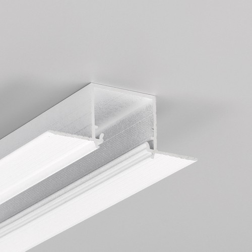 2m aluminium profiel LINEA-IN20 TRIMLESS EE7F - Wit gelakt, inbouw, LED profiel