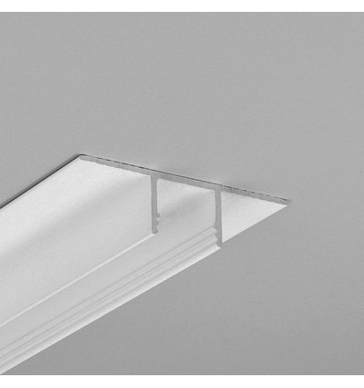 2m aluprofil PLANE14 IN BC3 - Hvid lakeret, indspartling, LED skinne