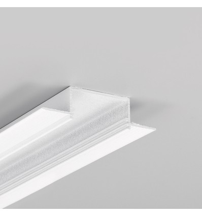 2m aluprofil VARIO30-04 ACDE-9 - Hvid lakeret, indspartling, LED skinne