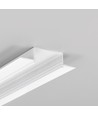 Profilé en aluminium VARIO30-04 ACDE-9 de 2m - Blanc laqué, encastrable, rail LED