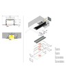 Profilé en aluminium VARIO30-05 ACDE-9 de 1m - Aluminium brut, encastrement, rail LED