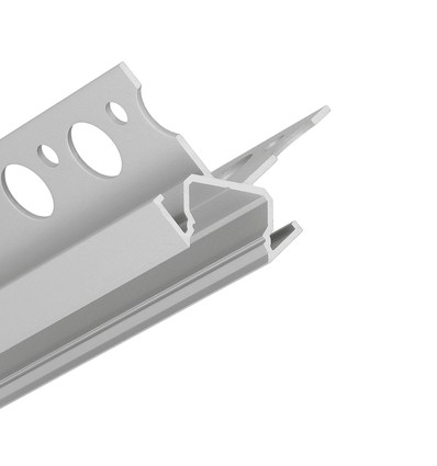 2m aluminiumprofil UNI-TILE12 270DEG C PLUS - Anodiserad, kakelprofil, LED list
