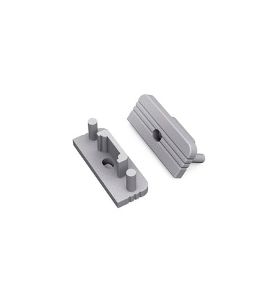 1 stk. Endestykke SURFACE10 GEN2 - Med hul, sølvfarvet