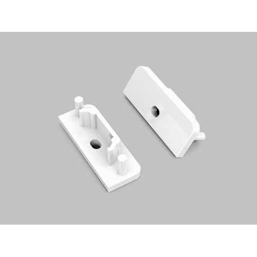 1 stk. Endestykke SURFACE14 GEN2 - Med hull, hvit