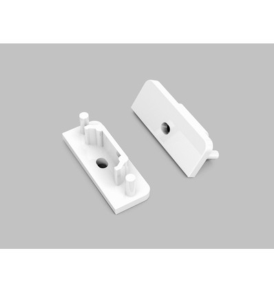 1 stk. Endestykke SURFACE14 GEN2 - Med hull, hvit