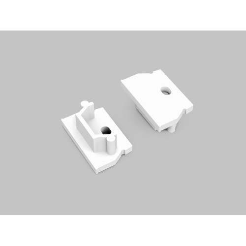 1 stk. Endestykke UNI12 GEN2 - Med hull, hvit