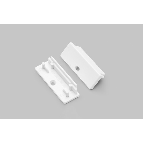 1 stk. Endestykke WIDE24 - Med hull, hvit