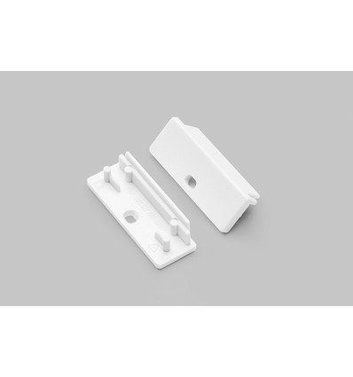 1 stk. Endestykke WIDE24 - Med hull, hvit