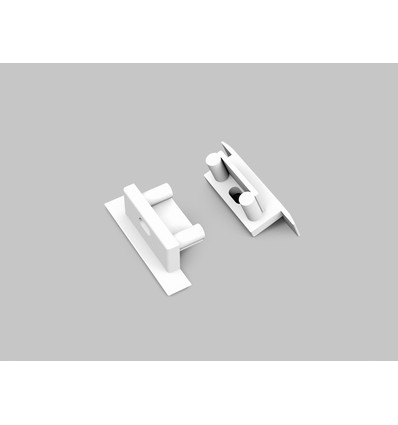 1 stk. Endestykke BEGTIN12 GEN2 SQ - Med hull, hvit