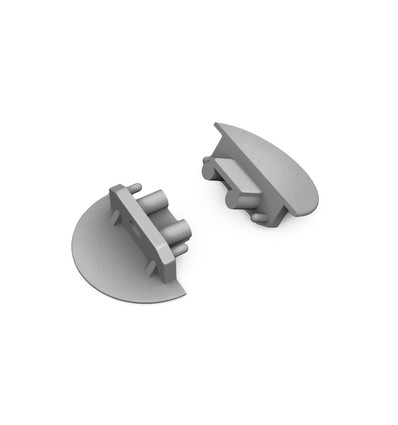 1 stk. Endestykke GROOVE10 GEN2 - Med hul, grå