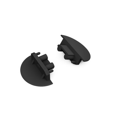 1 stk. Endestykke GROOVE10 GEN2 - Med hul, sort