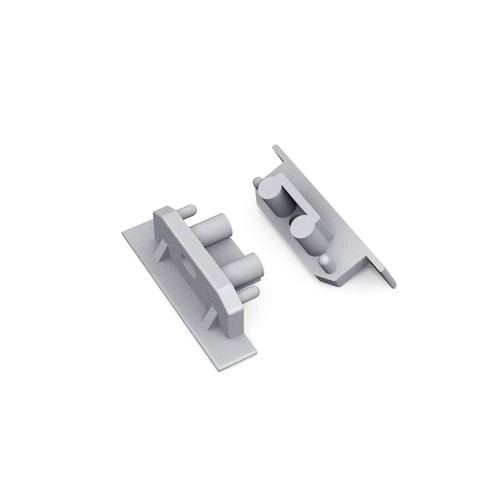 1 stuk Eindstuk GROOVE10 GEN2 SQ - Met gat, zilverkleurig