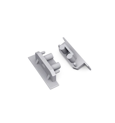 1 stuk Eindstuk GROOVE10 GEN2 SQ - Met gat, zilverkleurig