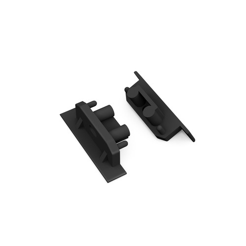 1 stk. Endestykke GROOVE10 GEN2 SQ - Med hul, sort