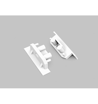 1 stk. Endestykke GROOVE10 GEN2 SQ - Med hul, hvid