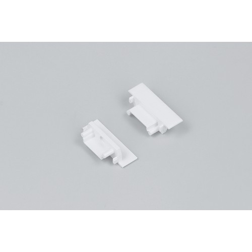 1 stk. Endestykke GROOVE14.V2 - Med hull, hvit