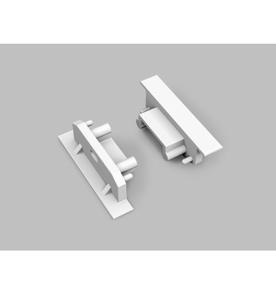 1 stk. Endestykke GROOVE14 GEN2 SQ - Med hul, hvid