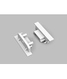 1 stk. Endestykke GROOVE14 GEN2 SQ - Med hul, hvid