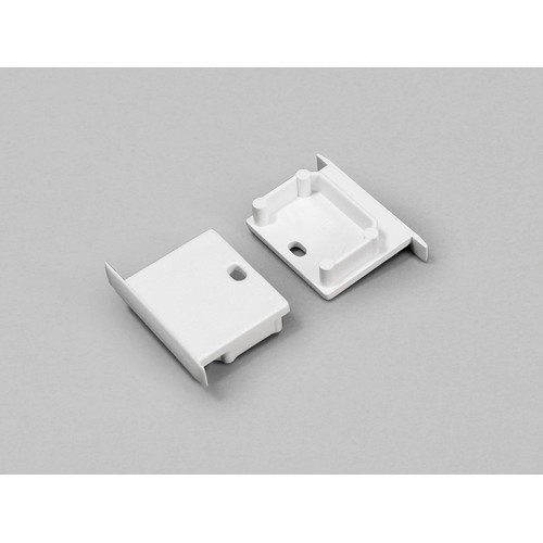 1 stk. Endestykke LINEA-IN20 - Med hul, hvid