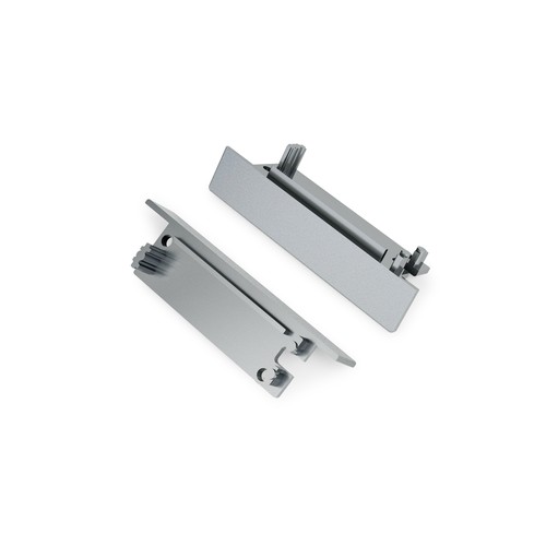 1 st. ändstycke FLAT8 - Med hål, silverfärgad