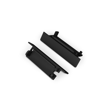 1 st. Endstycke FLAT8 - Med hål, svart