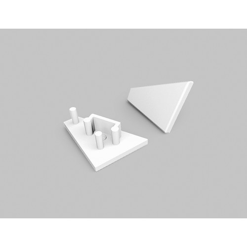 1 stk. Endestykke CORNER10 GEN2 - Hvit