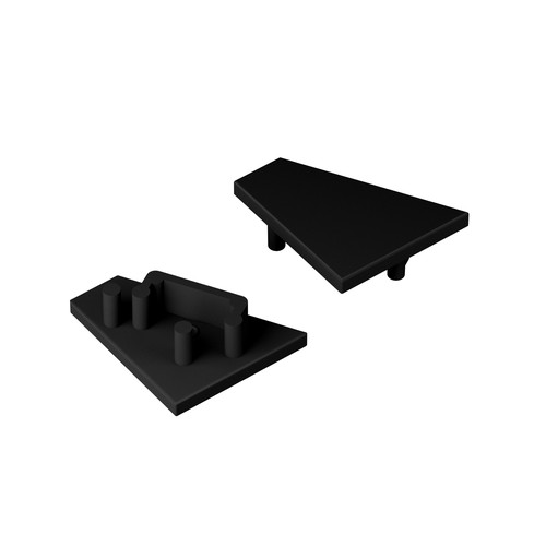 1 st. ändstycke CORNER12.V2 - Svart