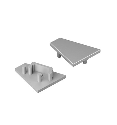 1 stk. Endestykke CORNER12.V2 - Sølvfarget