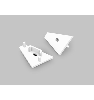 1 stuk Eindstuk CORNER14 GEN2 - Met gat eindstuk, wit