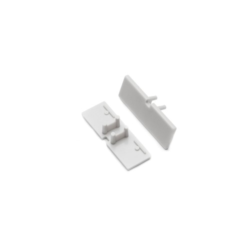 1 stk. Endestykke BACK10 - Med hul, grå