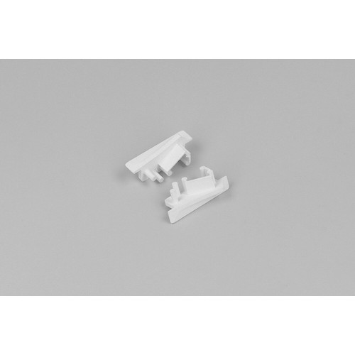 1 stk. Endestykke DIAGONAL10 - Med hul, hvid