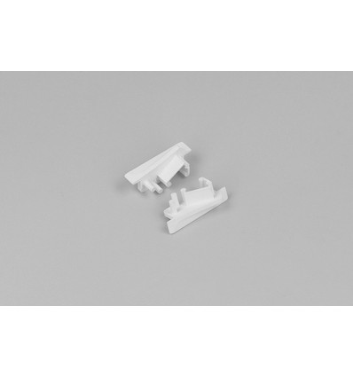 1 stk. Endestykke DIAGONAL10 - Med hull, hvit