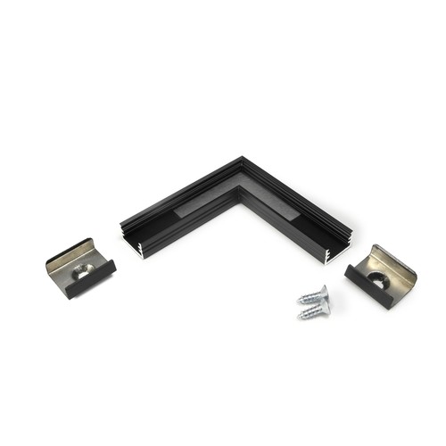 Profilsamler SLIM8 90DEG - Sort anodiseret