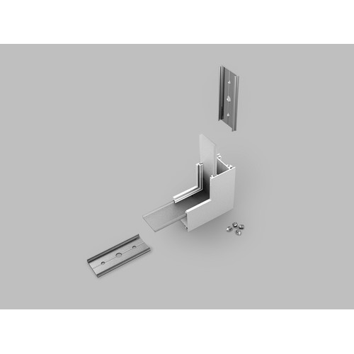 Connecteur de profil LINEA20 90° - haut / bas, laqué blanc
