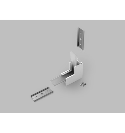 Connecteur de profil LINEA20 90° - haut / bas, laqué blanc